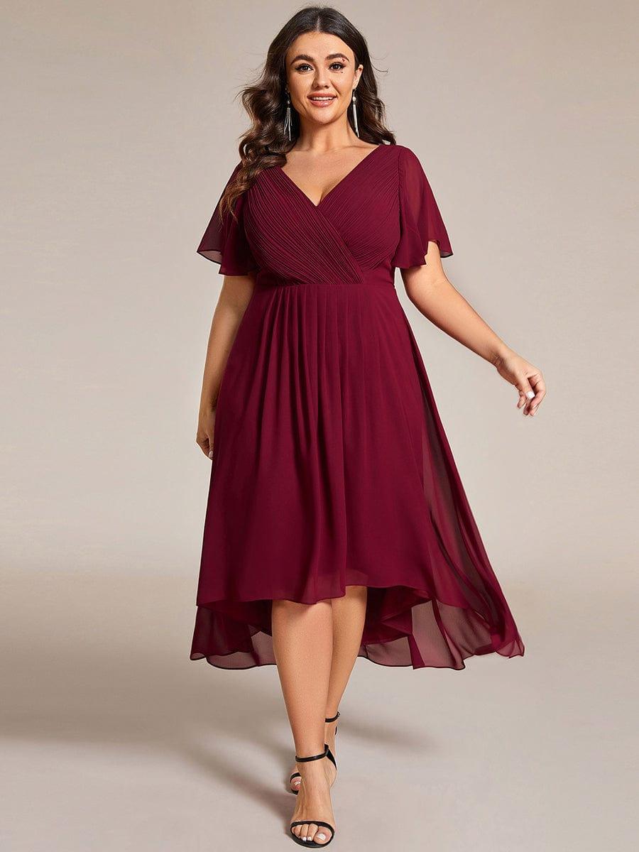 Stunning High-Low V-Neck Dress: Elevate Your Wedding Guest Style!