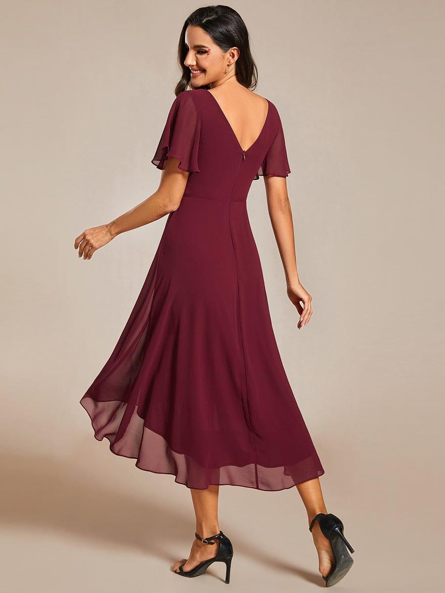 Stunning High-Low V-Neck Dress: Elevate Your Wedding Guest Style!