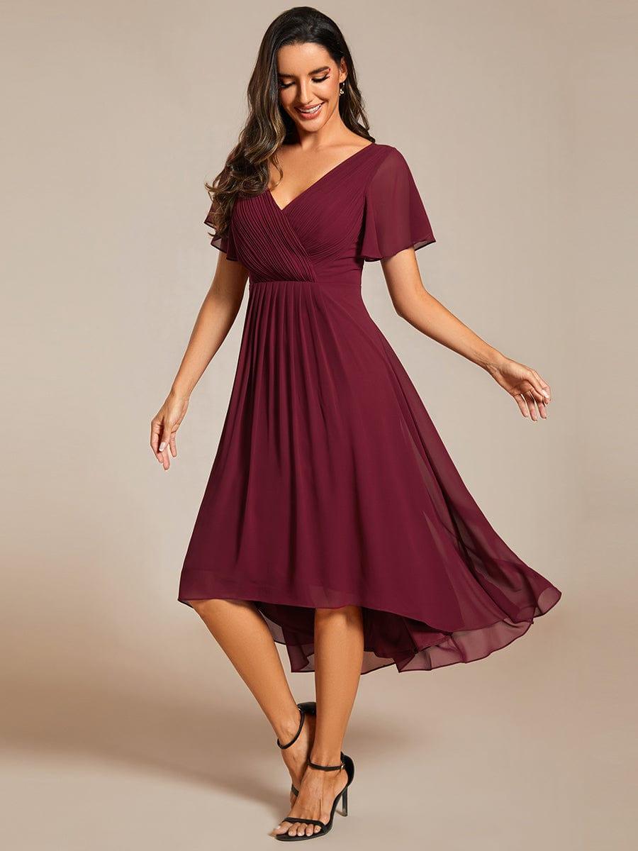 Stunning High-Low V-Neck Dress: Elevate Your Wedding Guest Style!