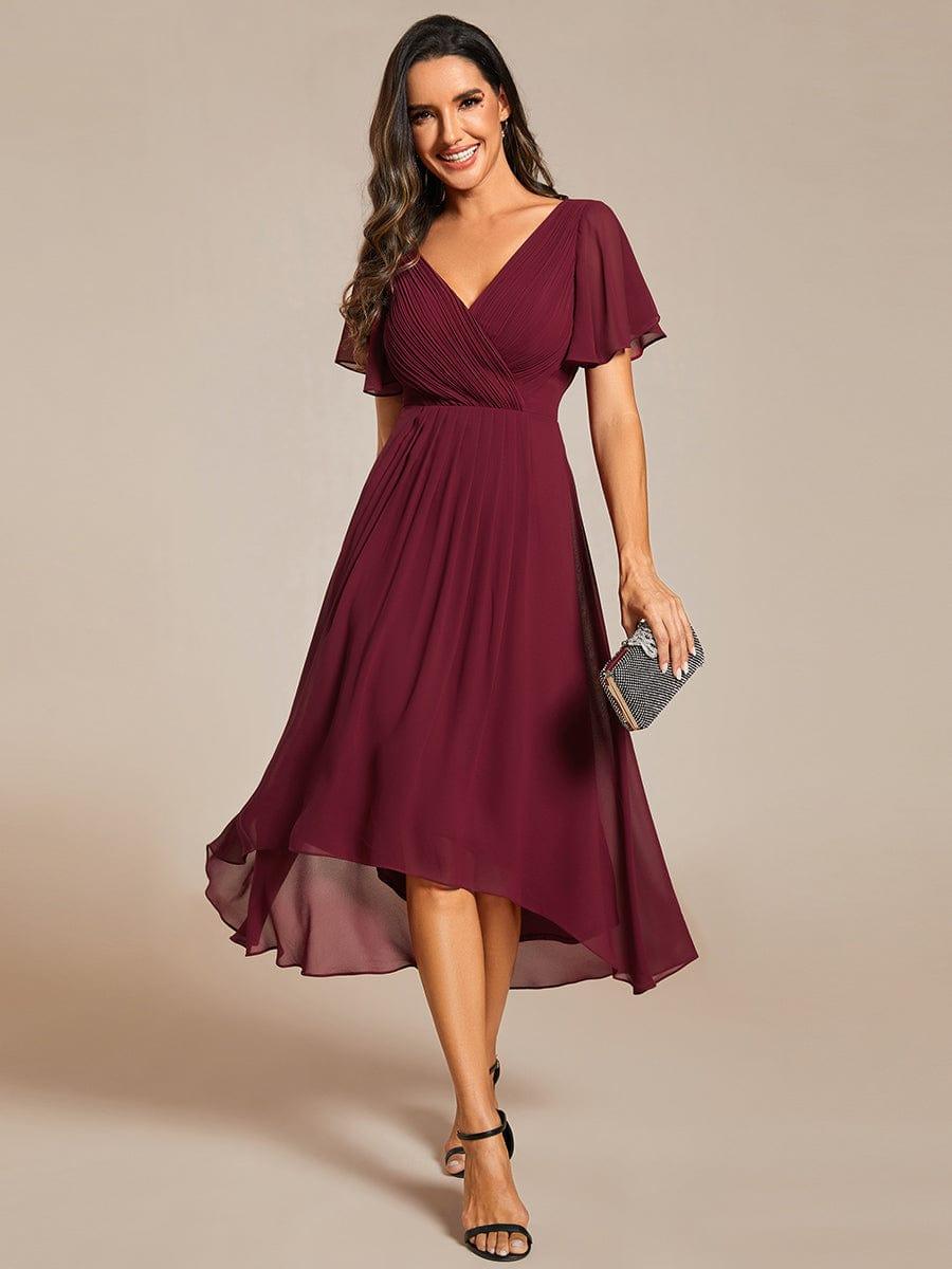 Stunning High-Low V-Neck Dress: Elevate Your Wedding Guest Style!