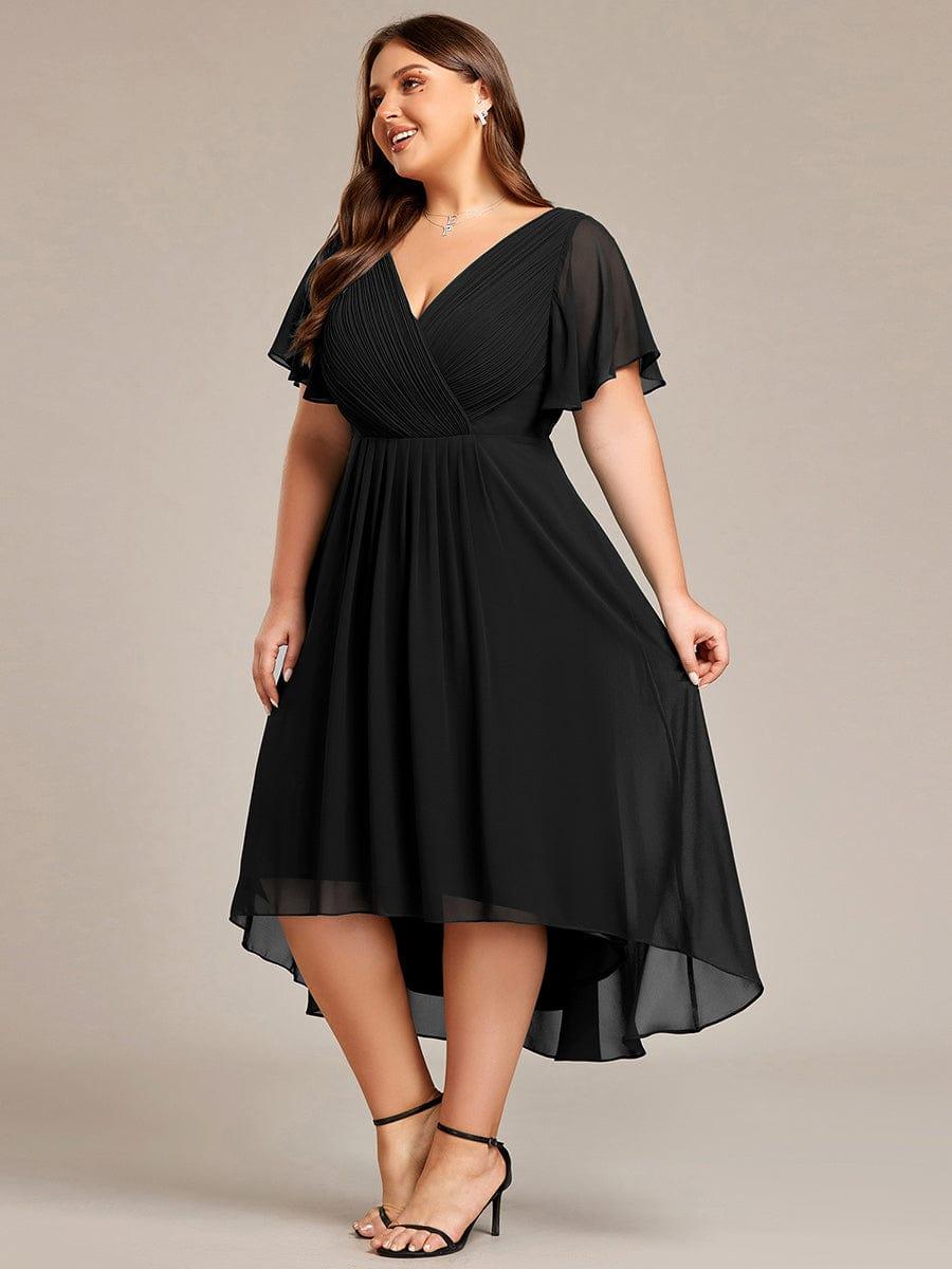 Stunning High-Low V-Neck Dress: Elevate Your Wedding Guest Style!