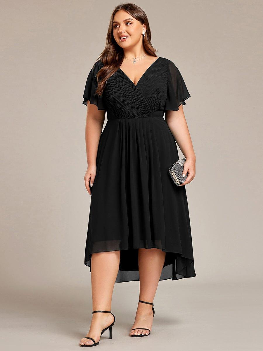 Stunning High-Low V-Neck Dress: Elevate Your Wedding Guest Style!