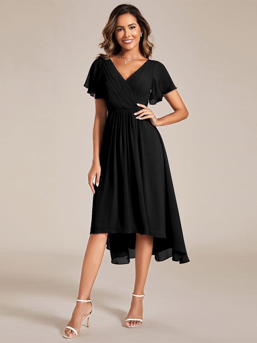 Stunning High-Low V-Neck Dress: Elevate Your Wedding Guest Style!