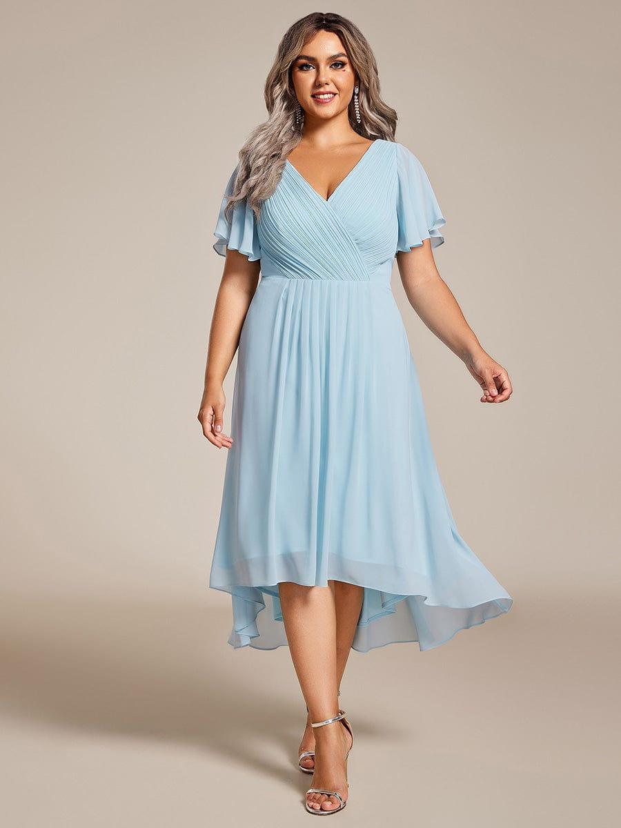 Stunning High-Low V-Neck Dress: Elevate Your Wedding Guest Style!