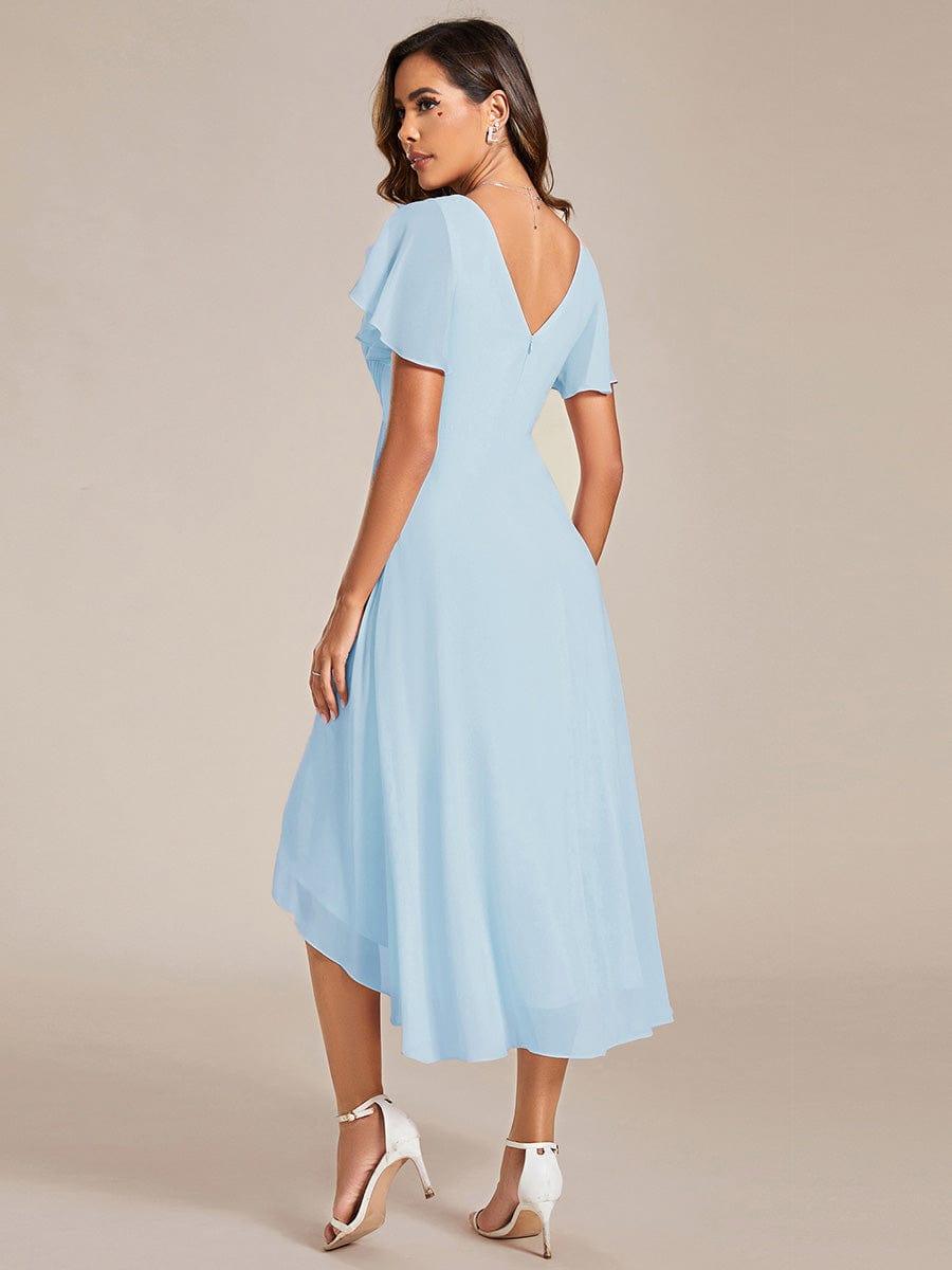 Stunning High-Low V-Neck Dress: Elevate Your Wedding Guest Style!