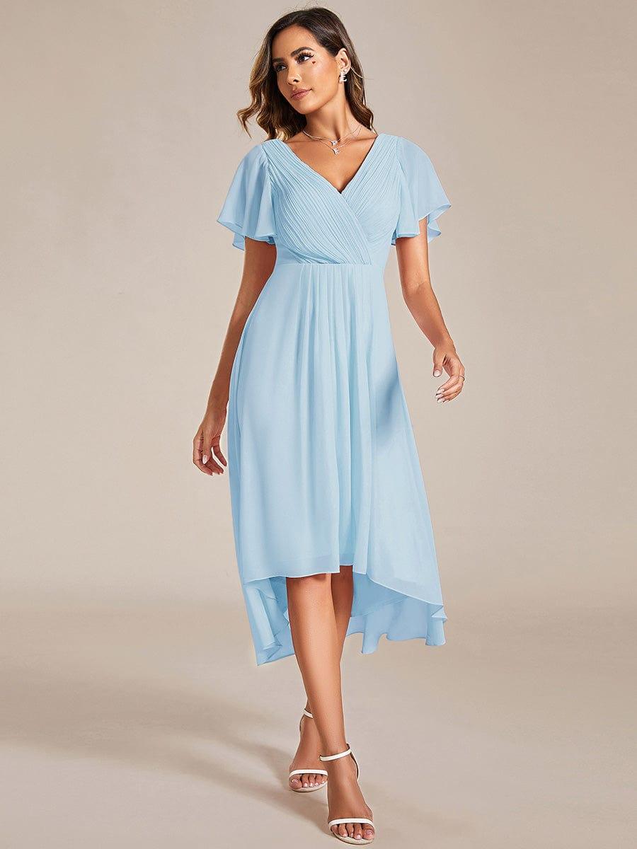 Stunning High-Low V-Neck Dress: Elevate Your Wedding Guest Style!