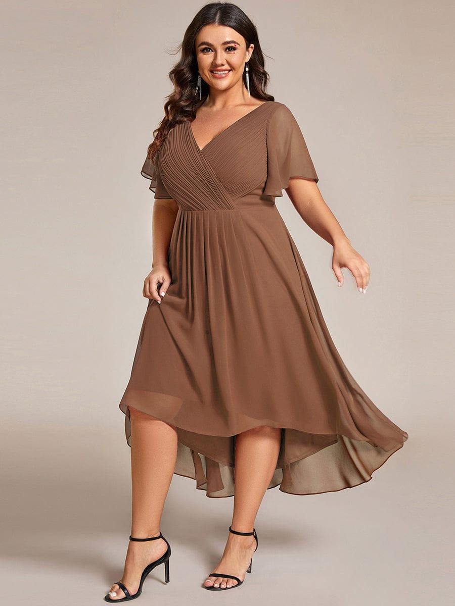 Stunning High-Low V-Neck Dress: Elevate Your Wedding Guest Style!
