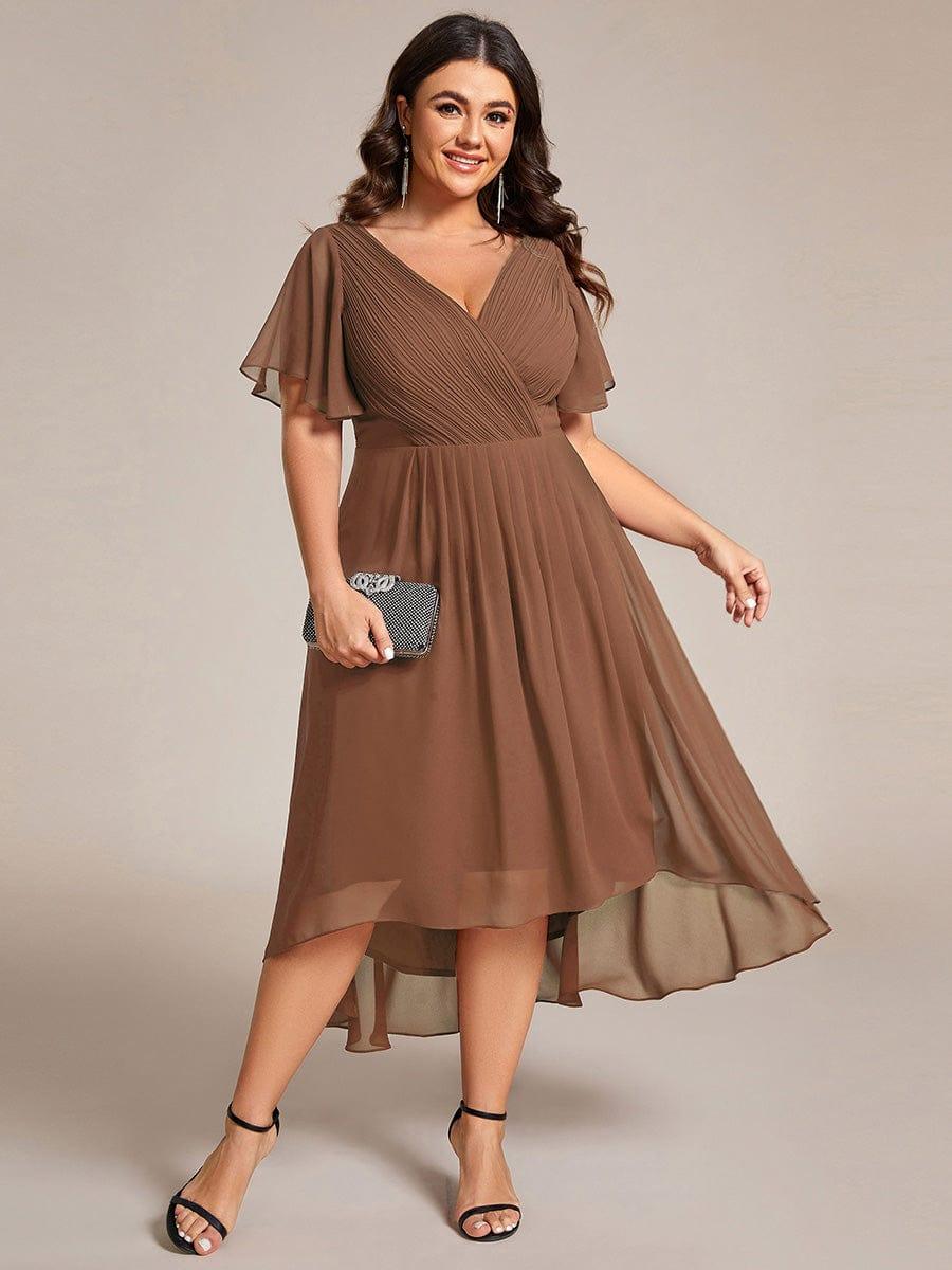 Stunning High-Low V-Neck Dress: Elevate Your Wedding Guest Style!