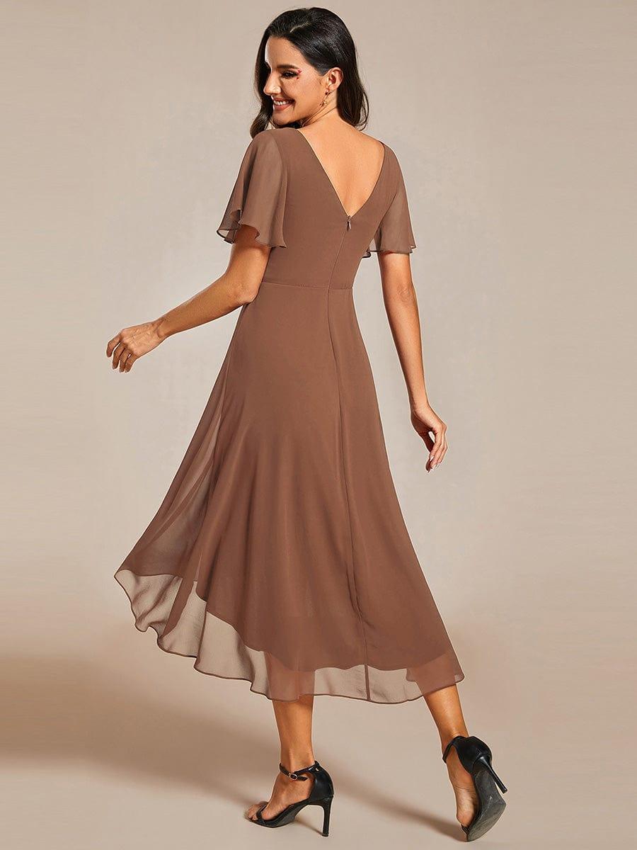 Stunning High-Low V-Neck Dress: Elevate Your Wedding Guest Style!