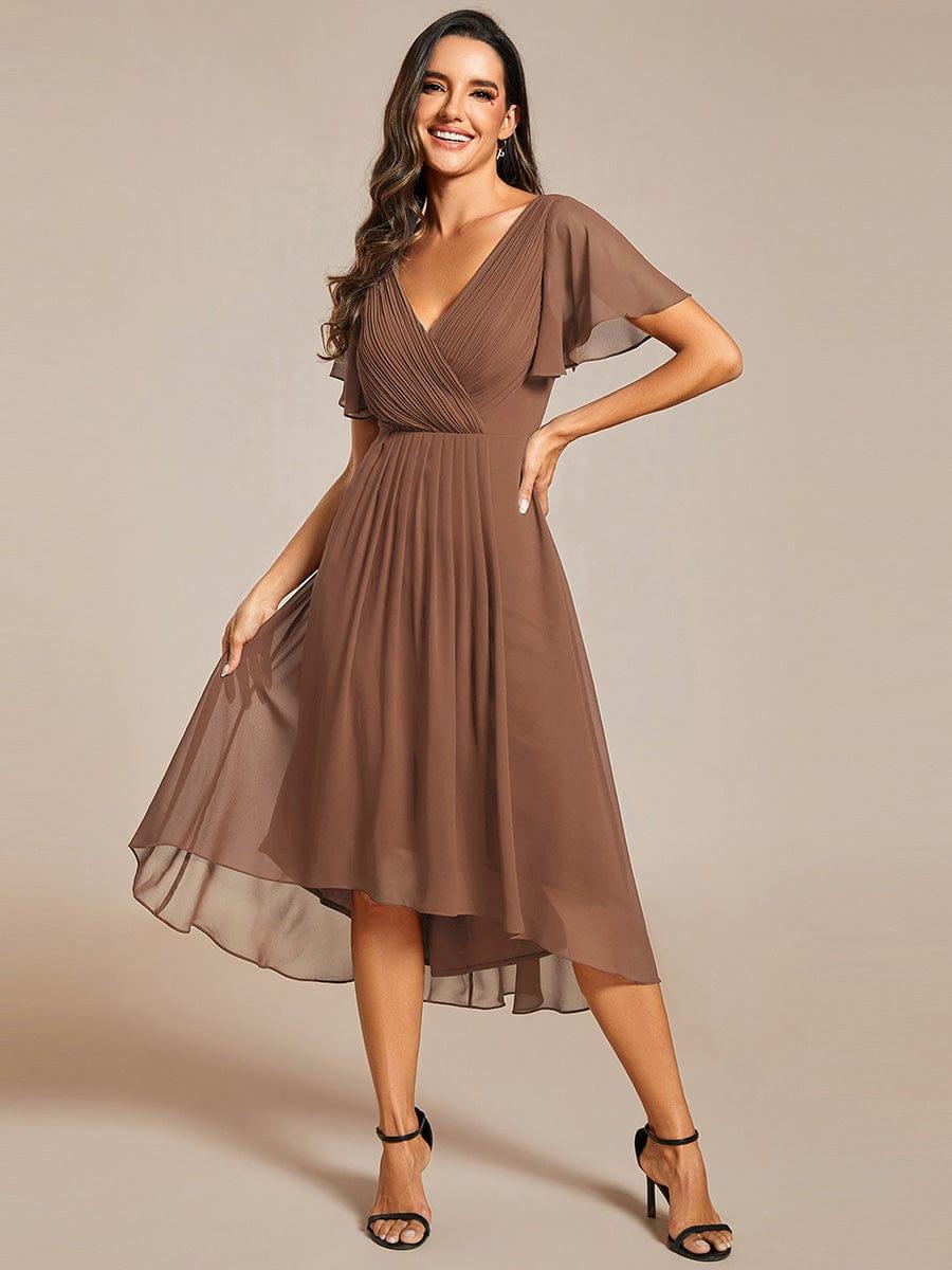 Stunning High-Low V-Neck Dress: Elevate Your Wedding Guest Style!