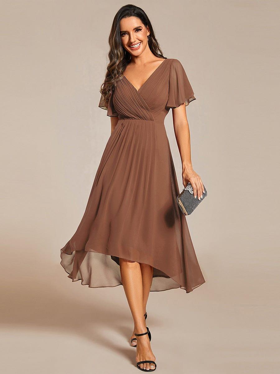 Stunning High-Low V-Neck Dress: Elevate Your Wedding Guest Style!