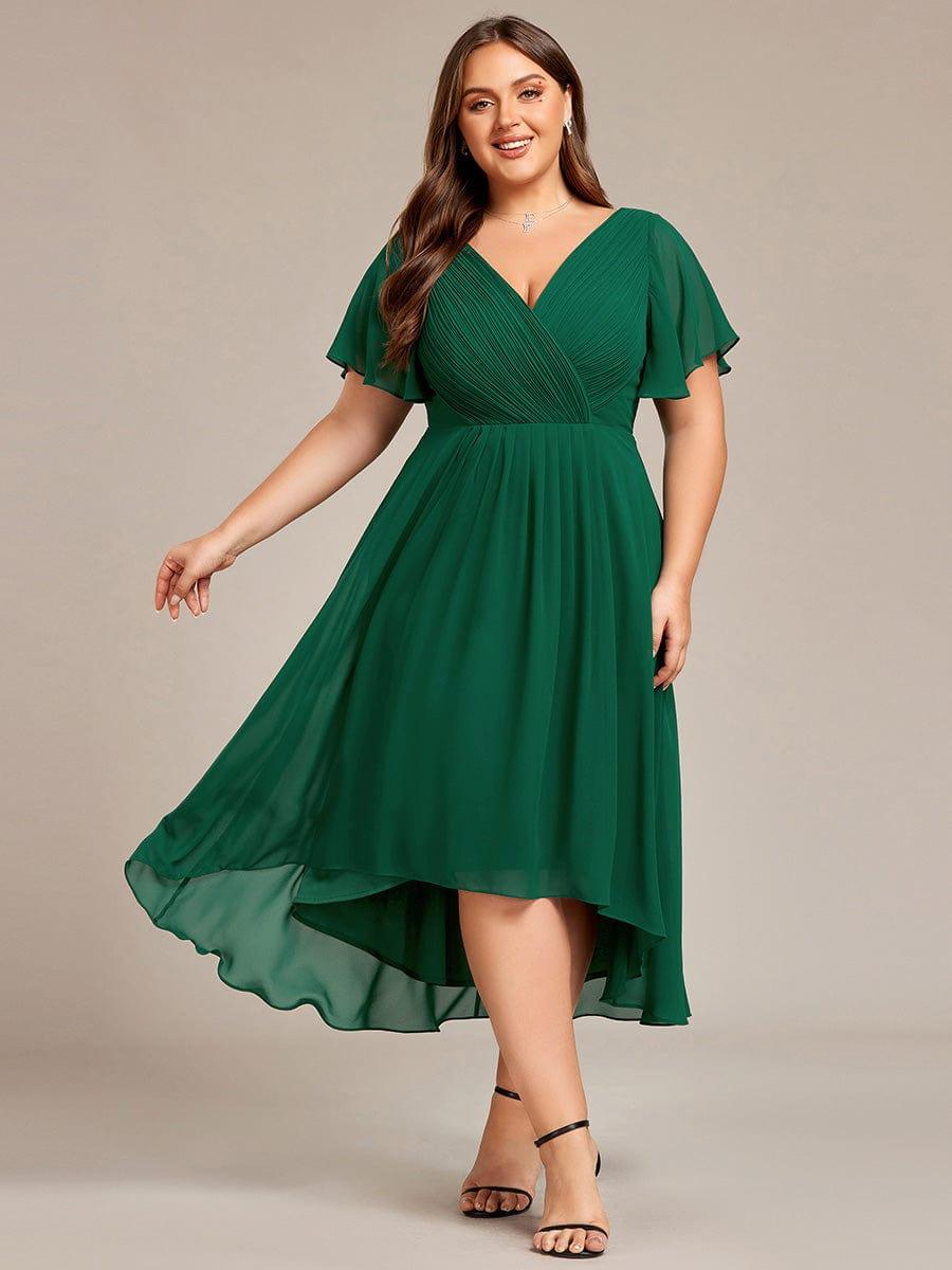 Stunning High-Low V-Neck Dress: Elevate Your Wedding Guest Style!