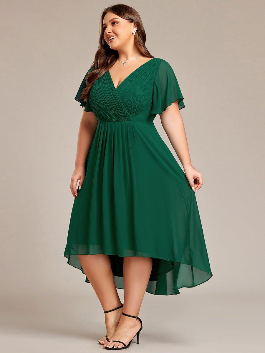 Stunning High-Low V-Neck Dress: Elevate Your Wedding Guest Style!
