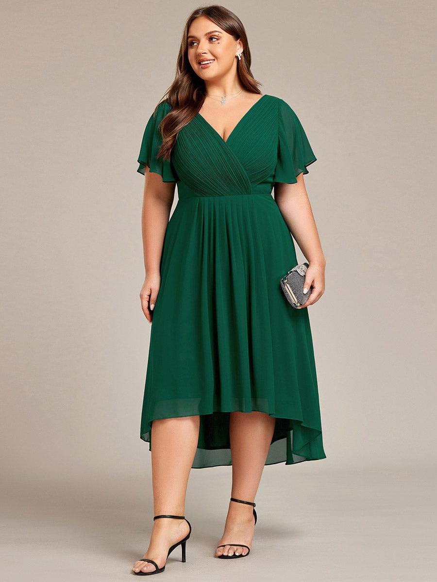 Stunning High-Low V-Neck Dress: Elevate Your Wedding Guest Style!