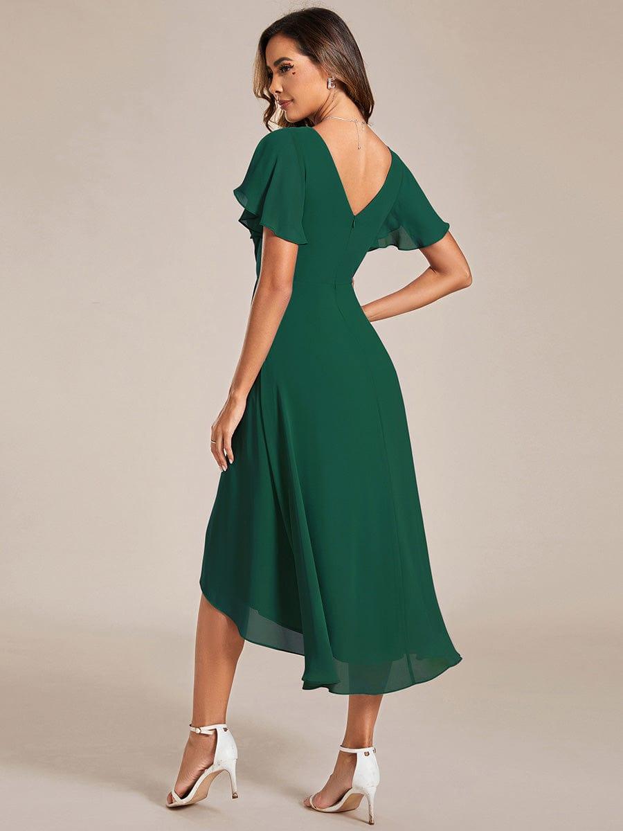 Stunning High-Low V-Neck Dress: Elevate Your Wedding Guest Style!
