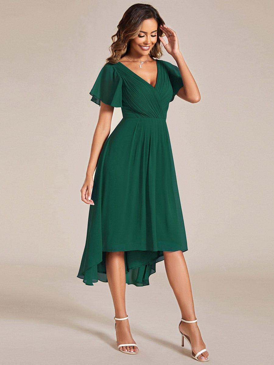 Stunning High-Low V-Neck Dress: Elevate Your Wedding Guest Style!