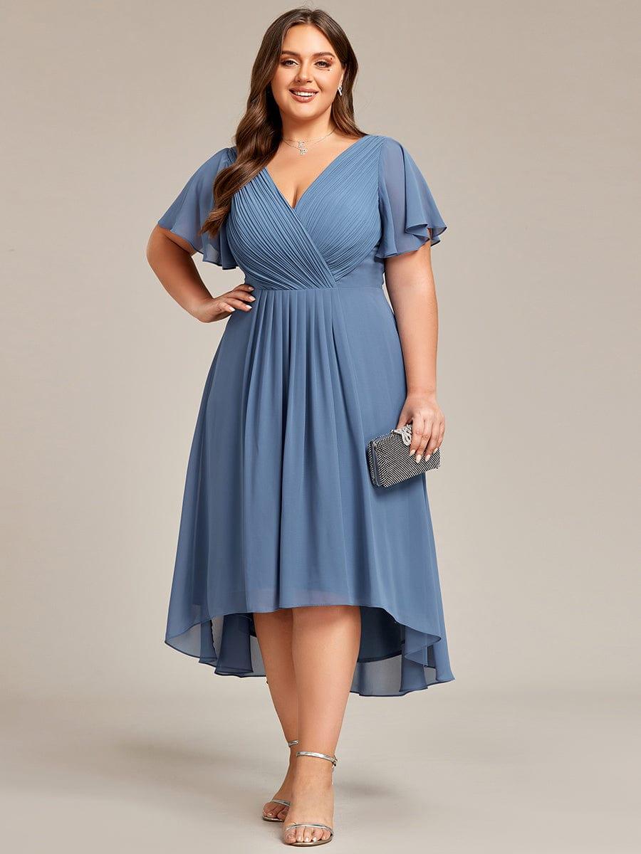 Stunning High-Low V-Neck Dress: Elevate Your Wedding Guest Style!