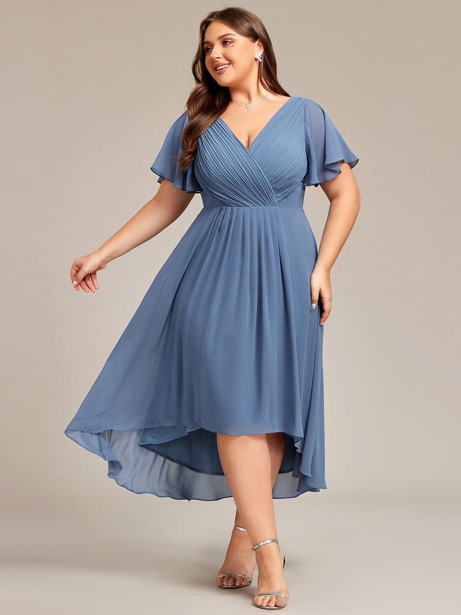 Stunning High-Low V-Neck Dress: Elevate Your Wedding Guest Style!