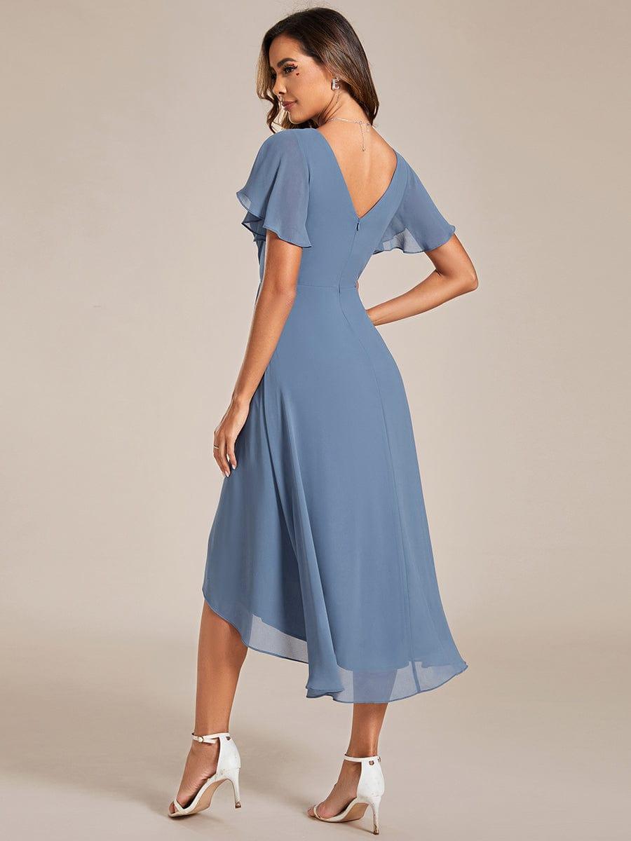 Stunning High-Low V-Neck Dress: Elevate Your Wedding Guest Style!