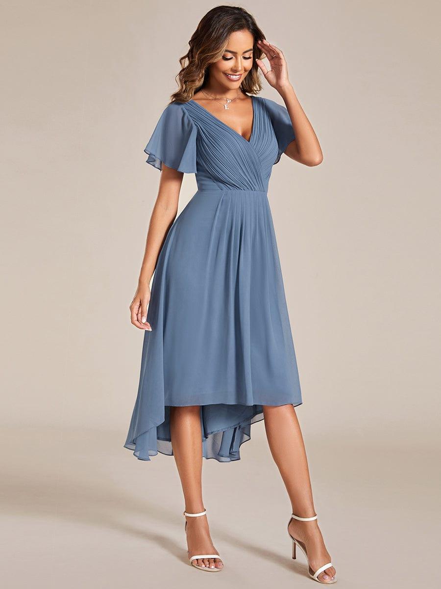 Stunning High-Low V-Neck Dress: Elevate Your Wedding Guest Style!
