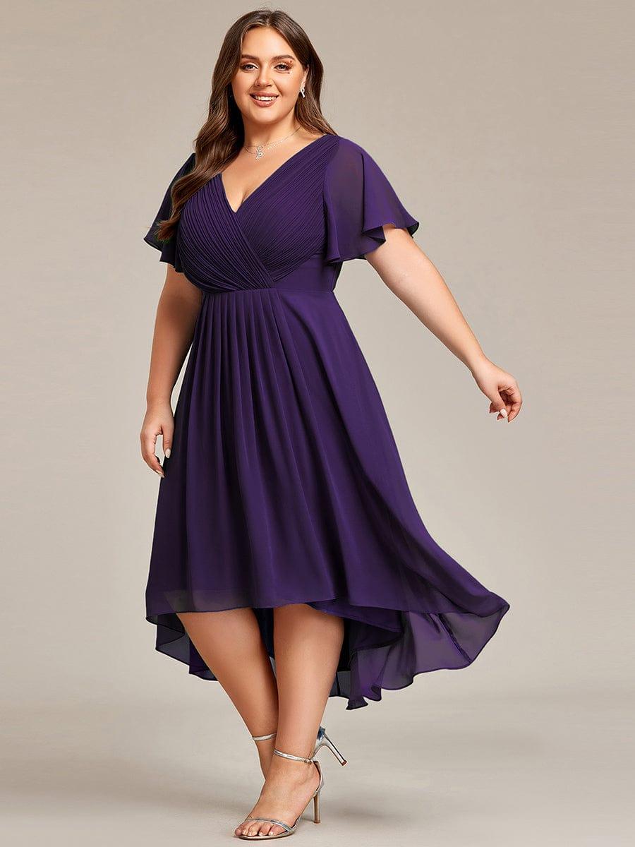 Stunning High-Low V-Neck Dress: Elevate Your Wedding Guest Style!