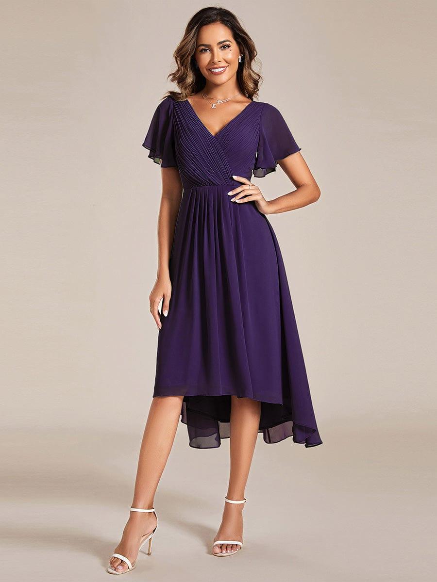 Stunning High-Low V-Neck Dress: Elevate Your Wedding Guest Style!