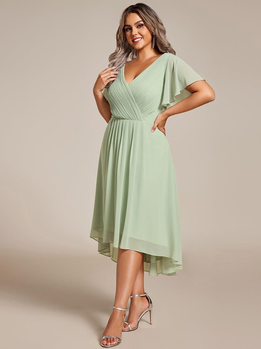 Stunning High-Low V-Neck Dress: Elevate Your Wedding Guest Style!