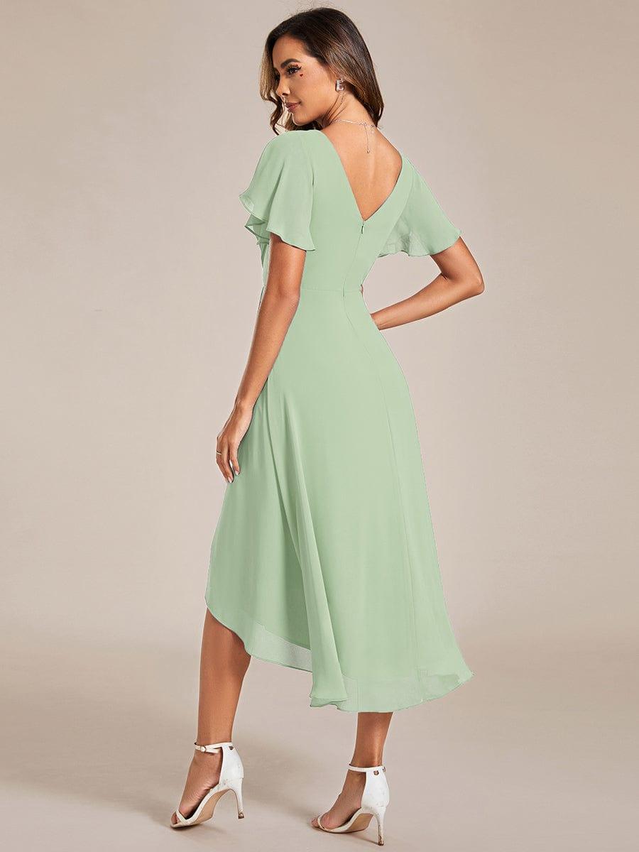 Stunning High-Low V-Neck Dress: Elevate Your Wedding Guest Style!