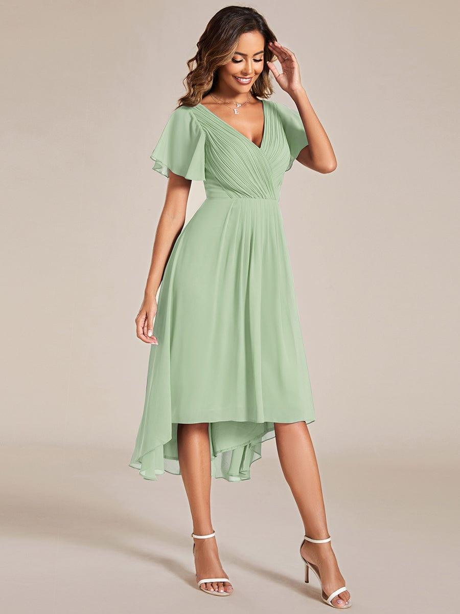 Stunning High-Low V-Neck Dress: Elevate Your Wedding Guest Style!