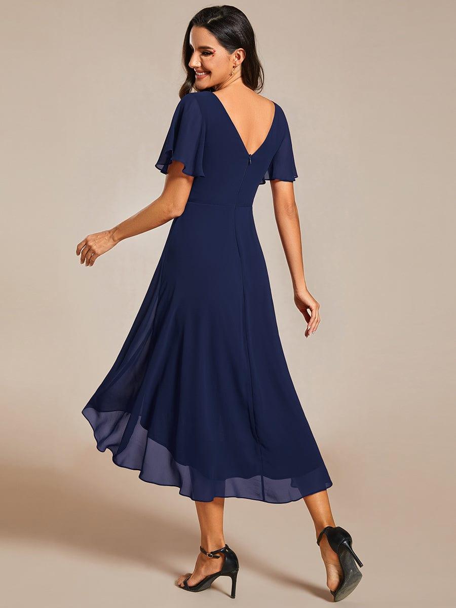 Stunning High-Low V-Neck Dress: Elevate Your Wedding Guest Style!