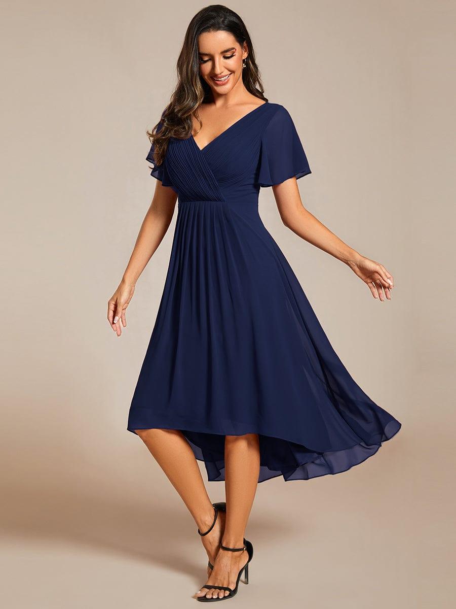 Stunning High-Low V-Neck Dress: Elevate Your Wedding Guest Style!