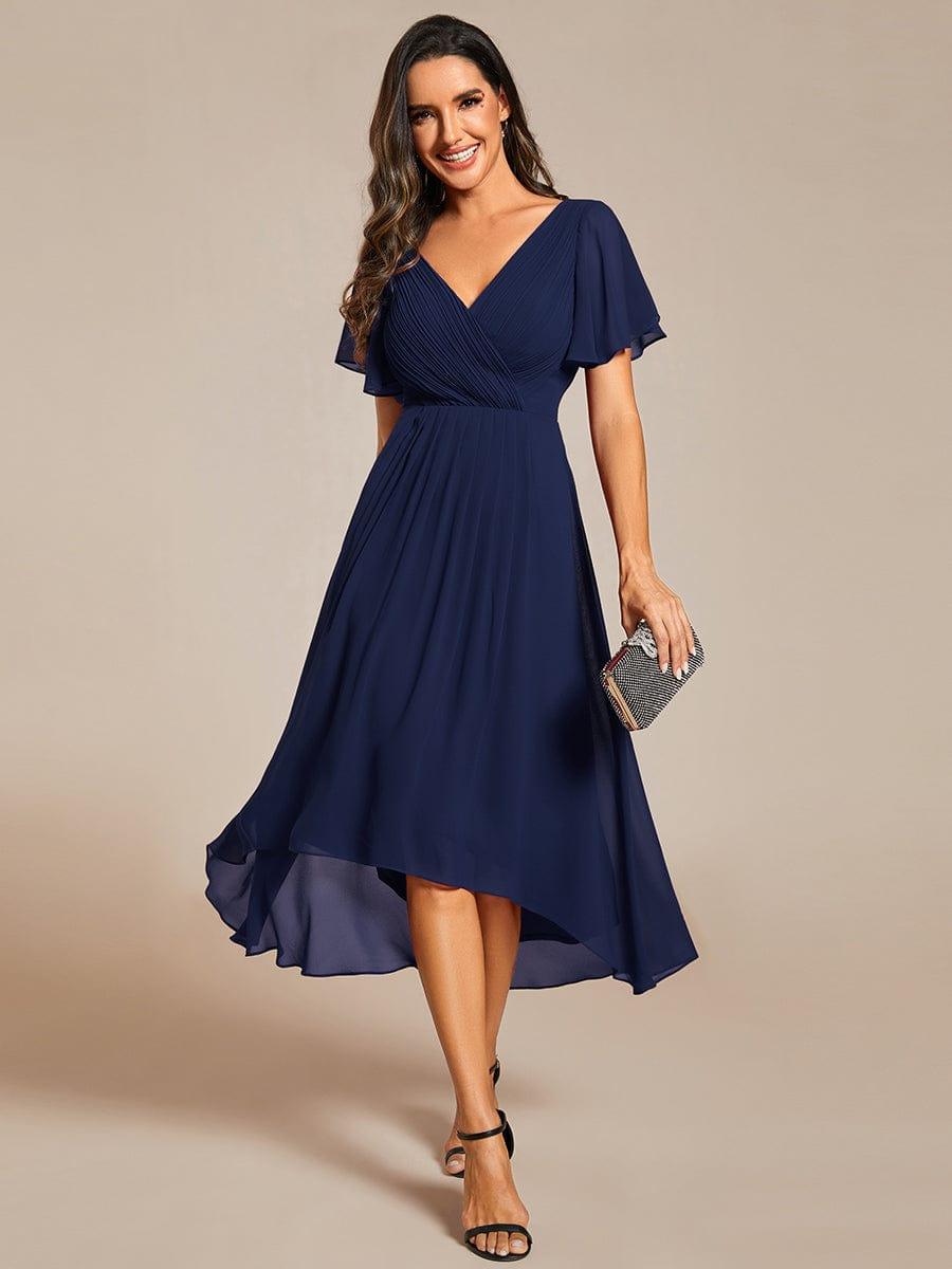Stunning High-Low V-Neck Dress: Elevate Your Wedding Guest Style!