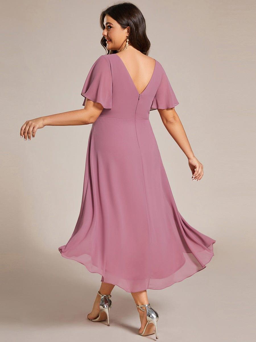 Stunning High-Low V-Neck Dress: Elevate Your Wedding Guest Style!