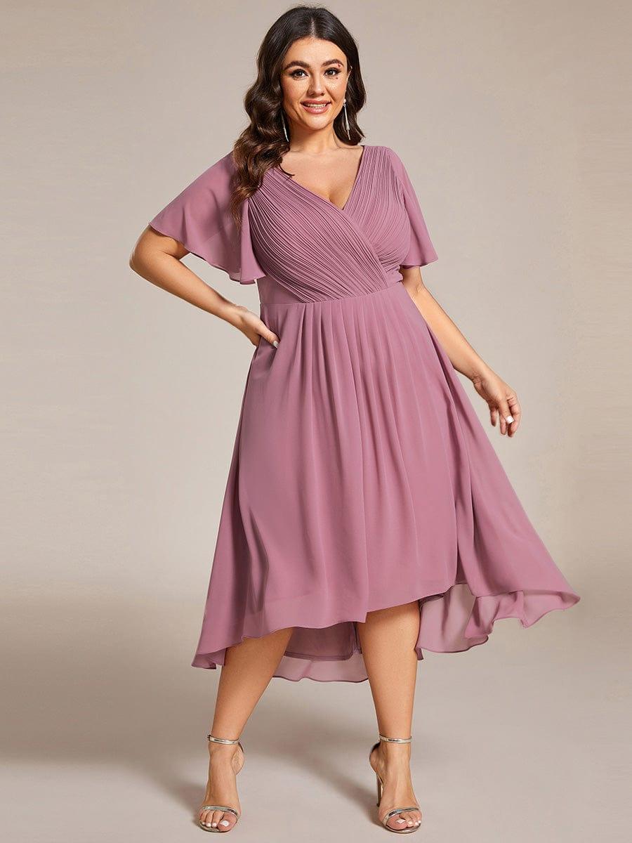 Stunning High-Low V-Neck Dress: Elevate Your Wedding Guest Style!