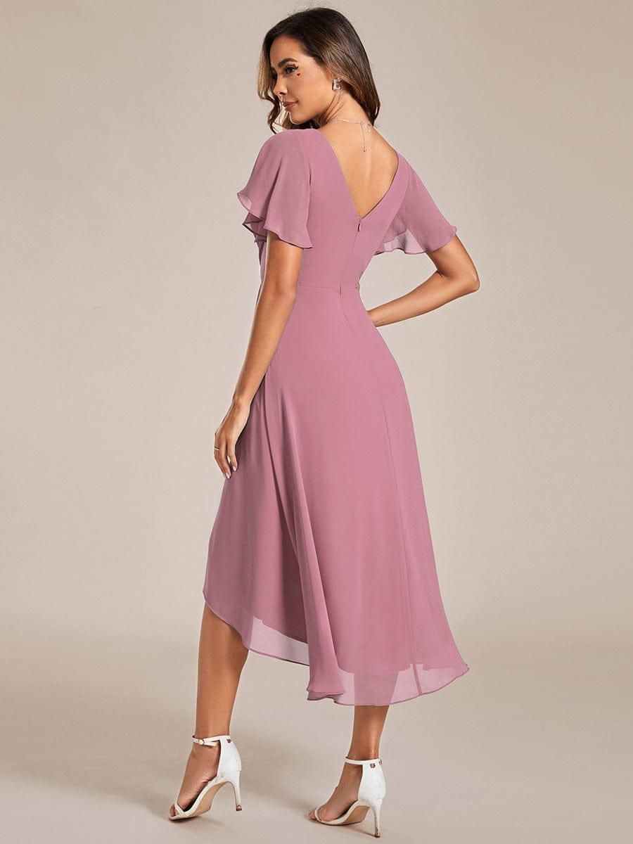 Stunning High-Low V-Neck Dress: Elevate Your Wedding Guest Style!
