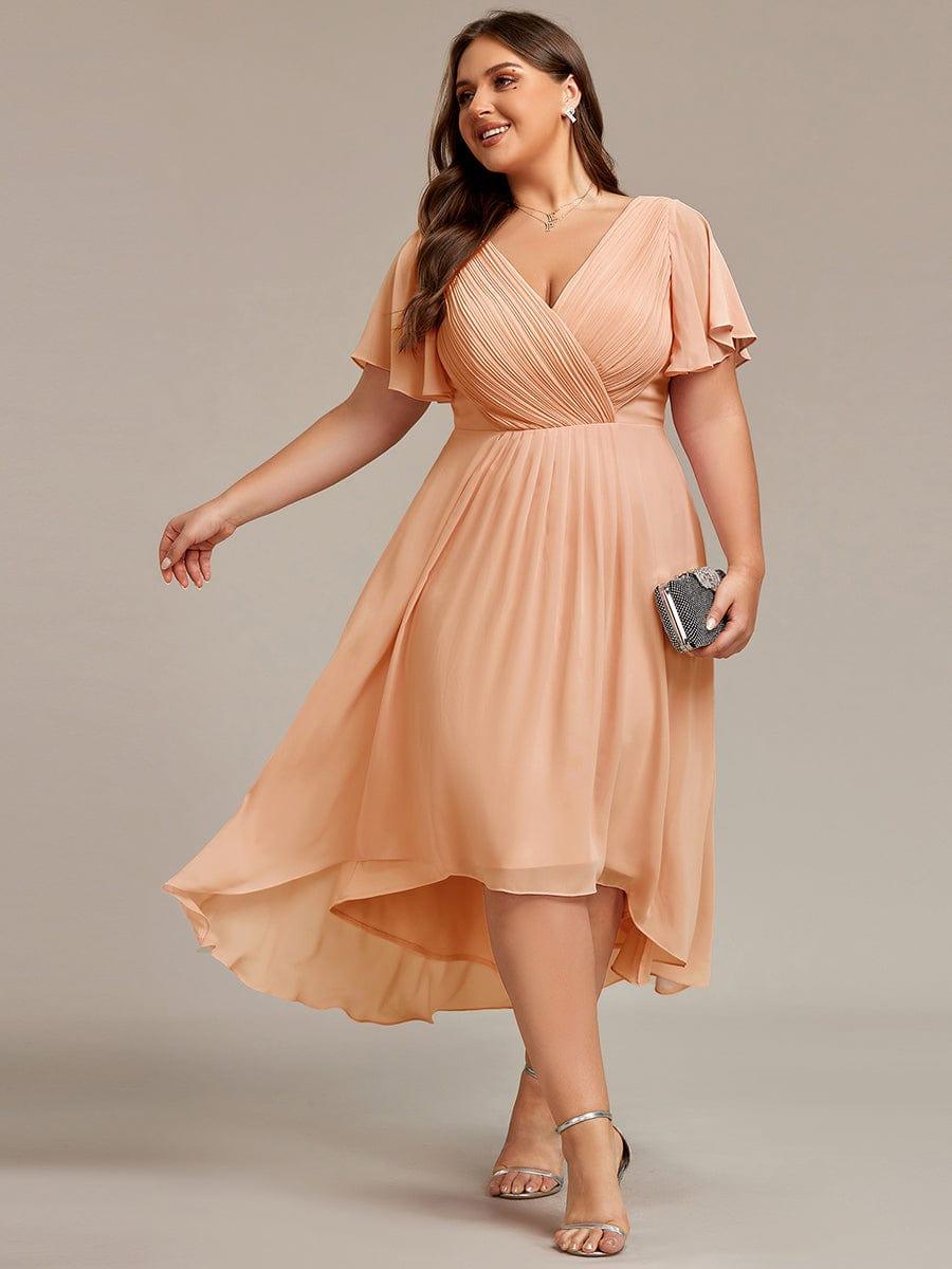 Stunning High-Low V-Neck Dress: Elevate Your Wedding Guest Style!
