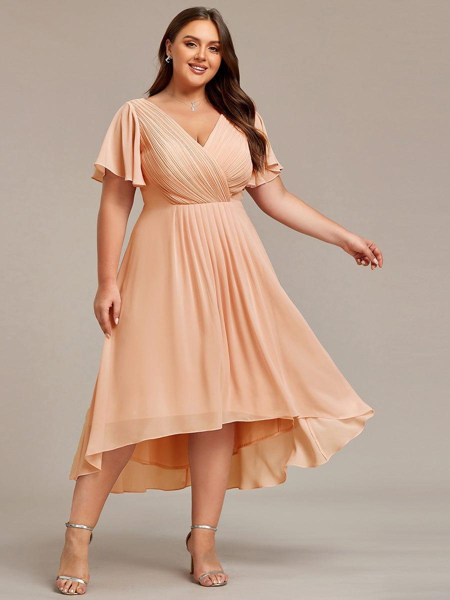 Stunning High-Low V-Neck Dress: Elevate Your Wedding Guest Style!