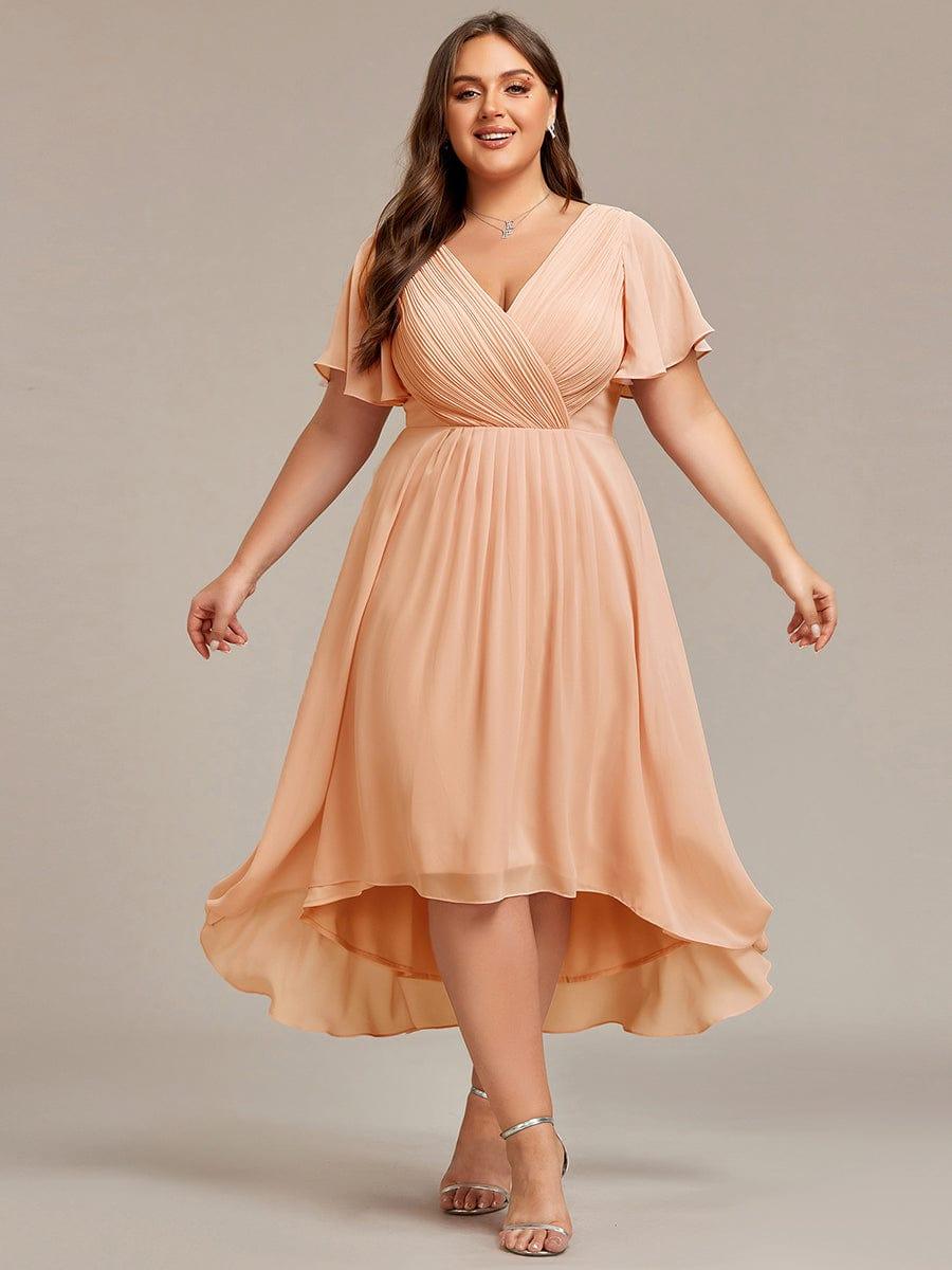 Stunning High-Low V-Neck Dress: Elevate Your Wedding Guest Style!