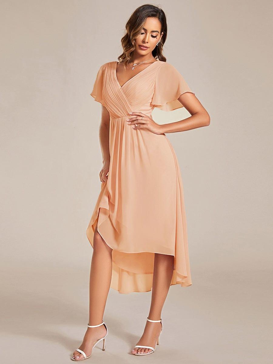 Stunning High-Low V-Neck Dress: Elevate Your Wedding Guest Style!
