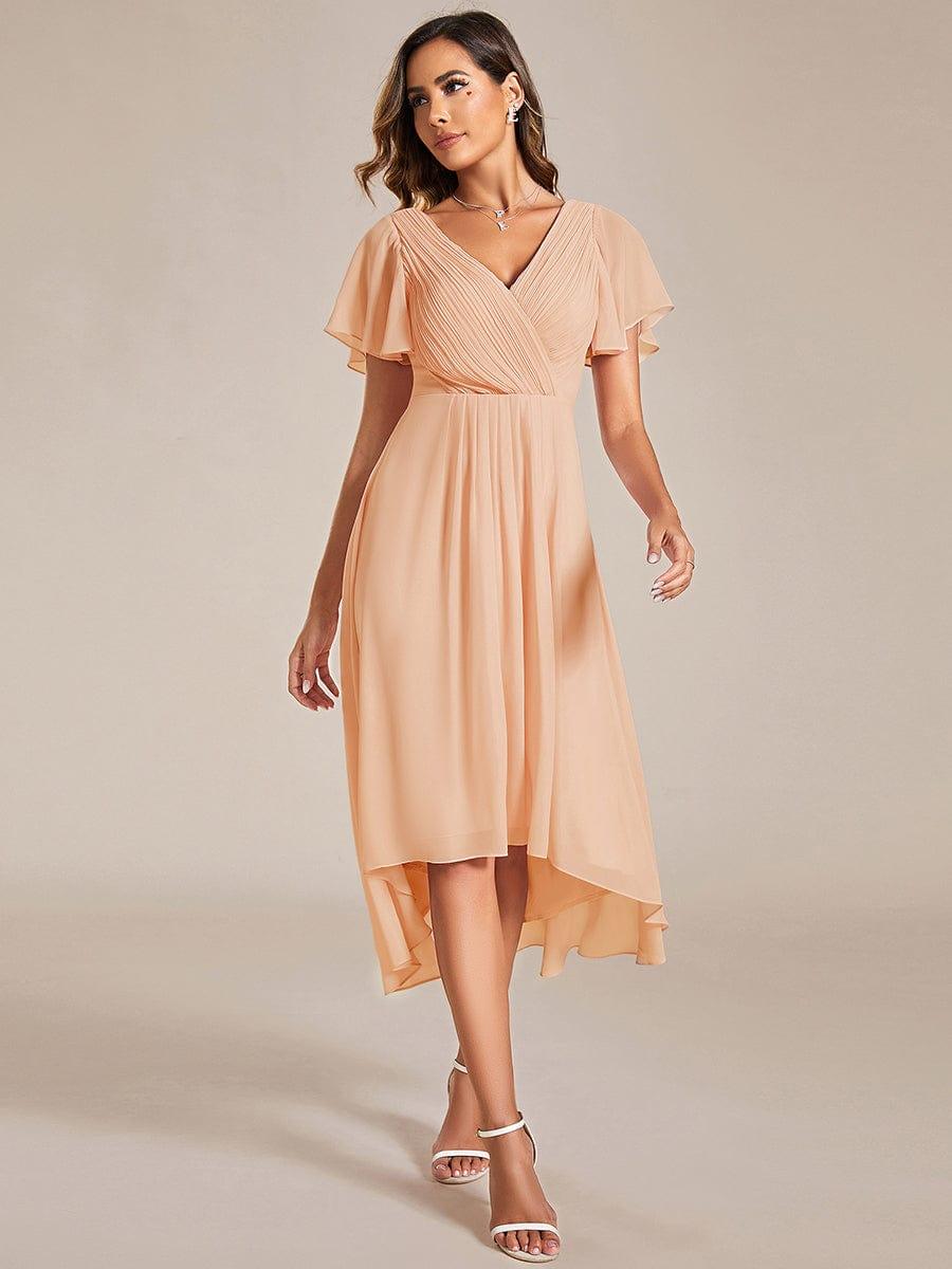 Stunning High-Low V-Neck Dress: Elevate Your Wedding Guest Style!