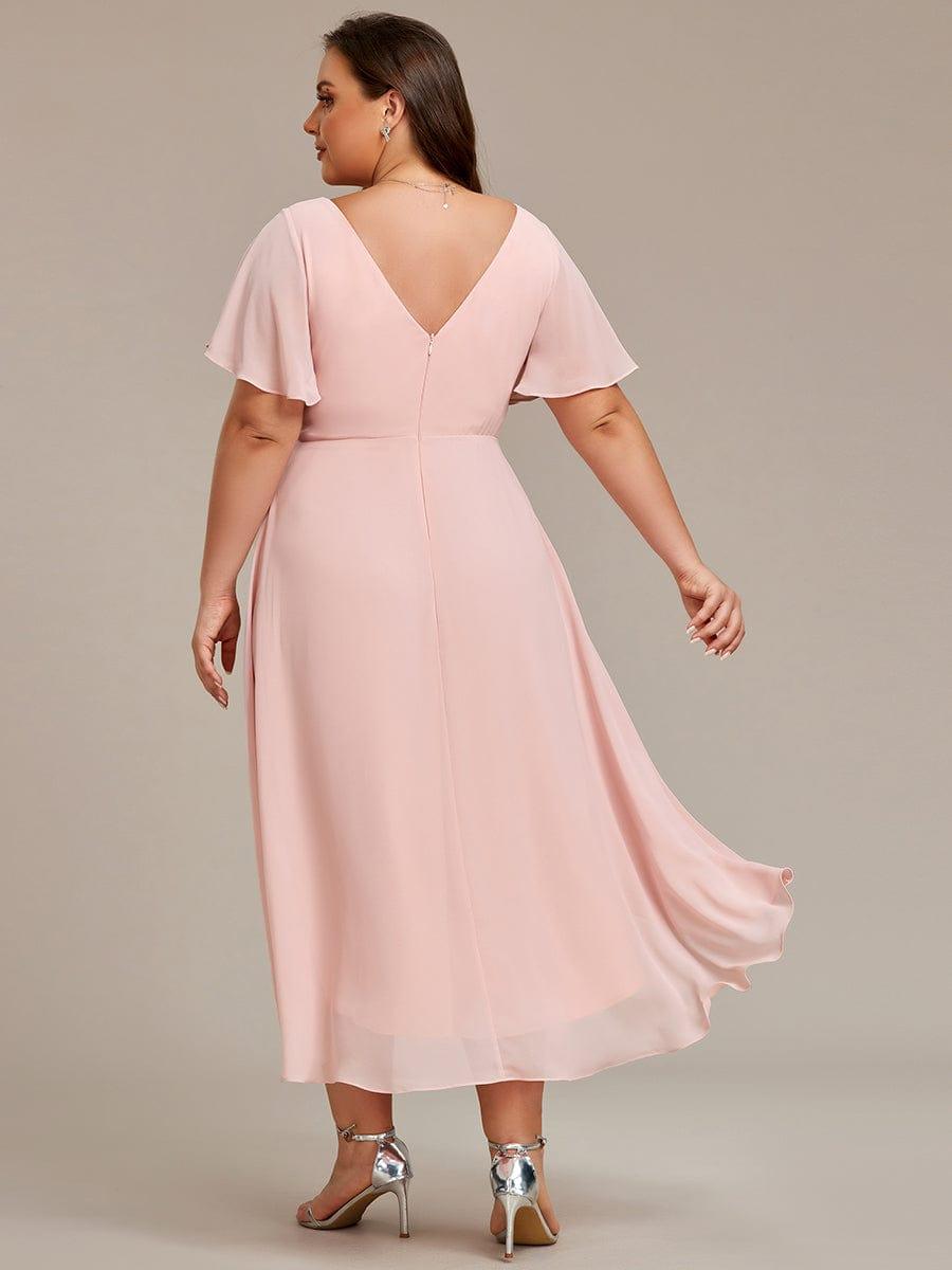 Stunning High-Low V-Neck Dress: Elevate Your Wedding Guest Style!