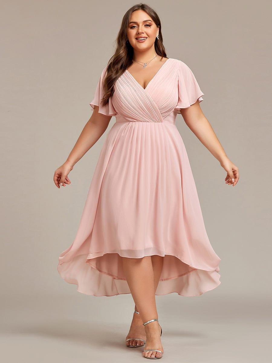 Stunning High-Low V-Neck Dress: Elevate Your Wedding Guest Style!