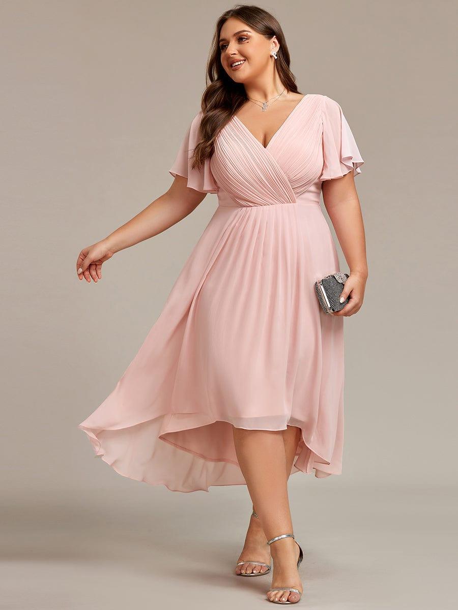 Stunning High-Low V-Neck Dress: Elevate Your Wedding Guest Style!