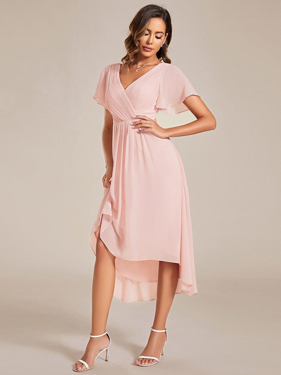 Stunning High-Low V-Neck Dress: Elevate Your Wedding Guest Style!