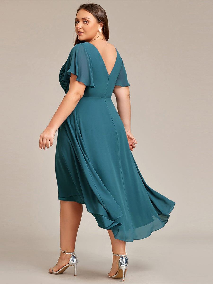 Stunning High-Low V-Neck Dress: Elevate Your Wedding Guest Style!