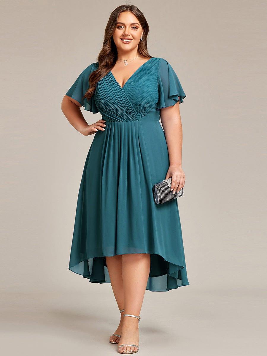 Stunning High-Low V-Neck Dress: Elevate Your Wedding Guest Style!