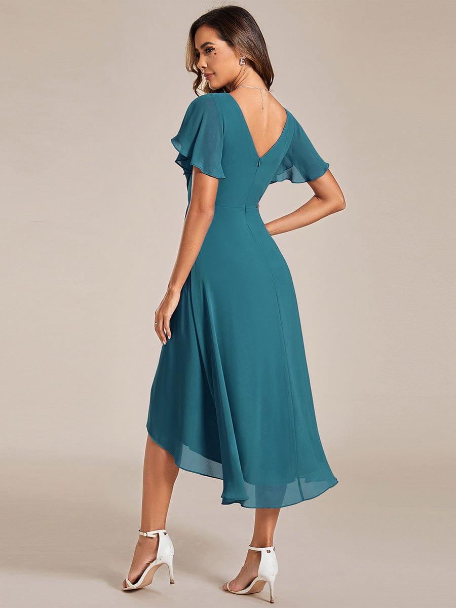 Stunning High-Low V-Neck Dress: Elevate Your Wedding Guest Style!