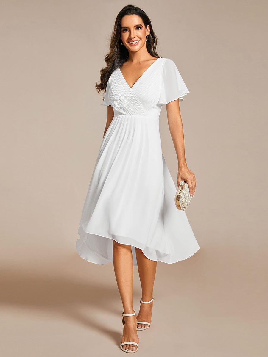 Stunning High-Low V-Neck Dress: Elevate Your Wedding Guest Style!
