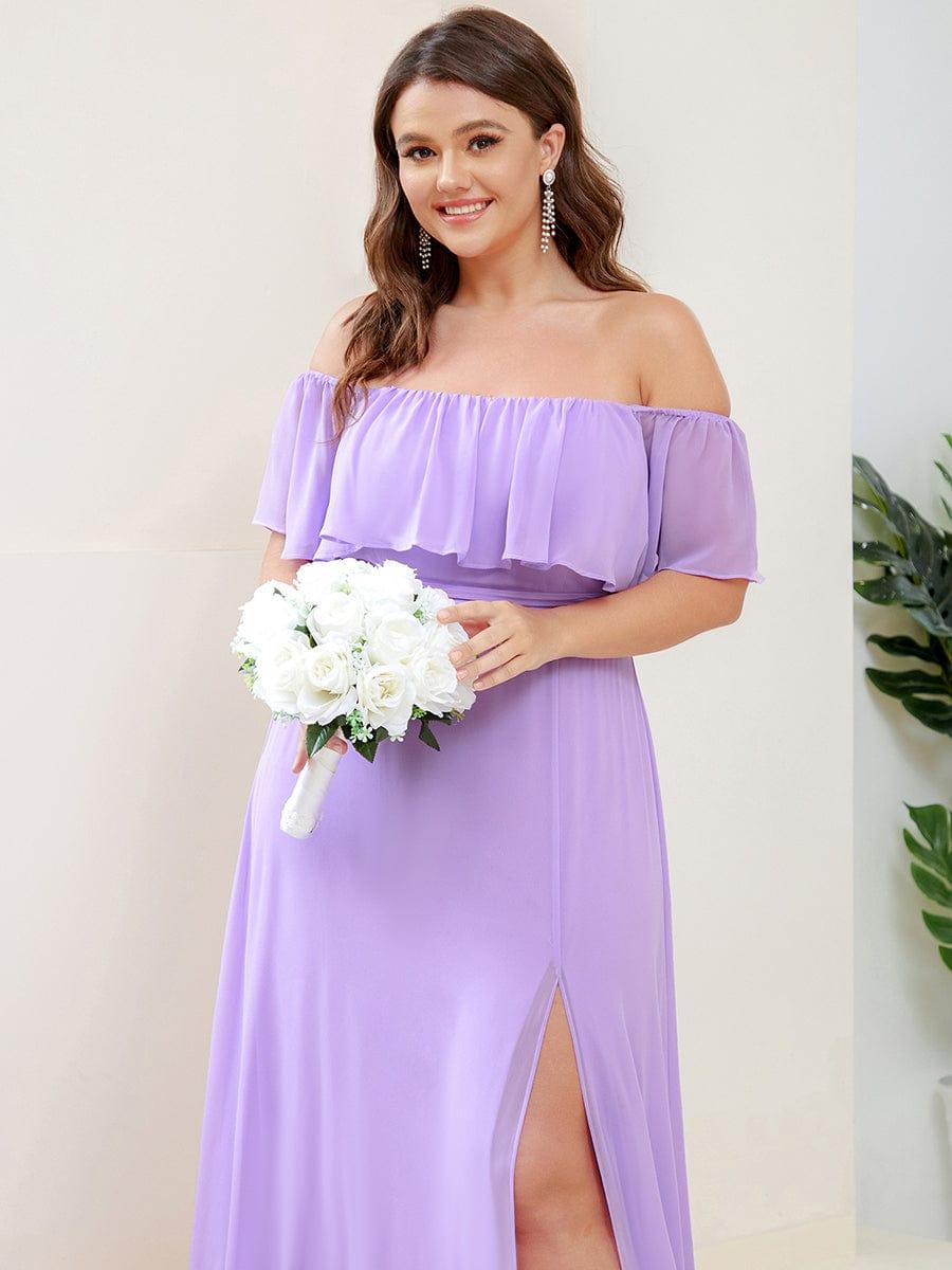 ✨Unleash Your Inner Diva: Stunning Off-Shoulder Ruffle Dress with Flirty Thigh Split!