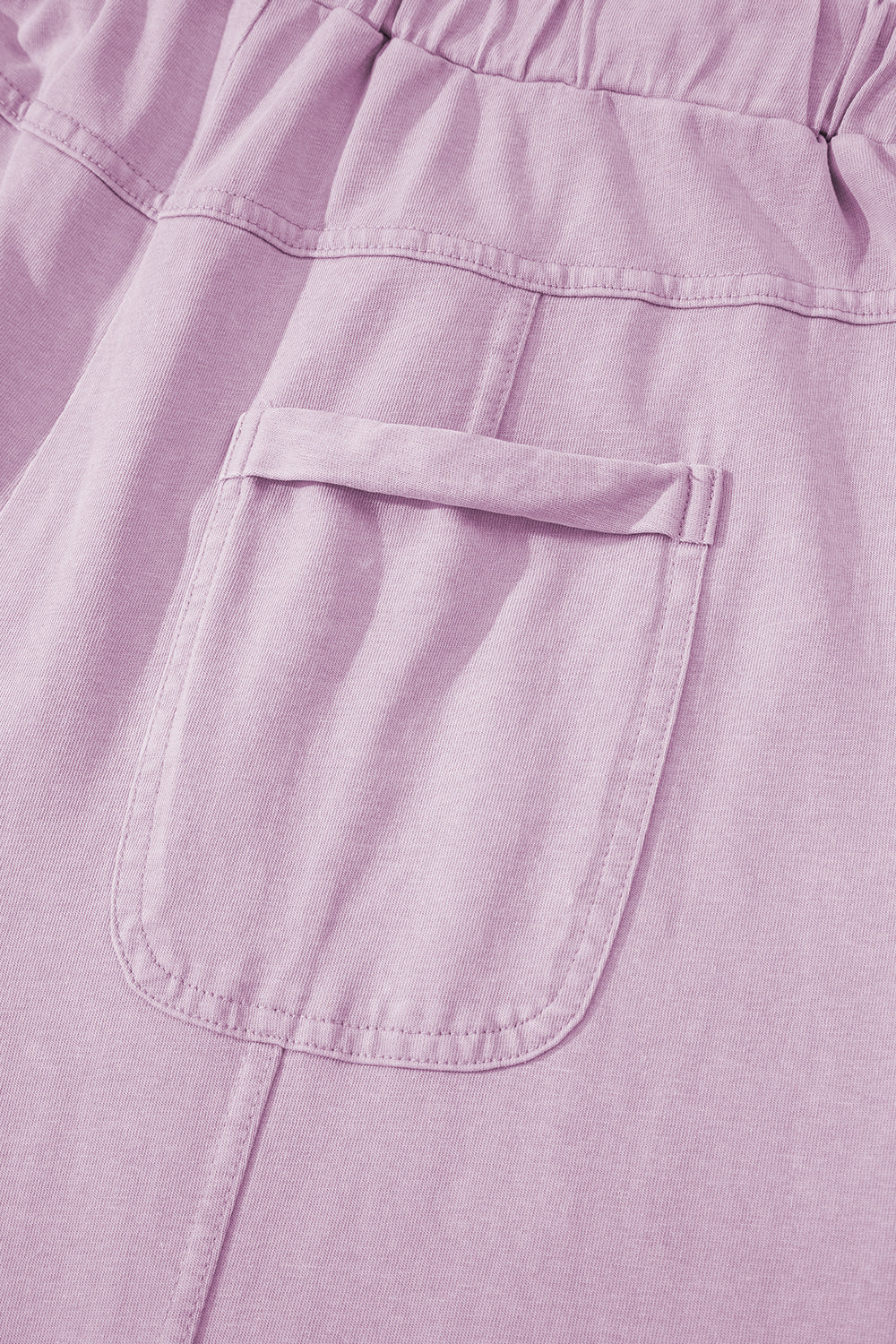 High-Waist Mineral Wash Cargo Pants , Wide Leg with Drawstring & Exposed Seams